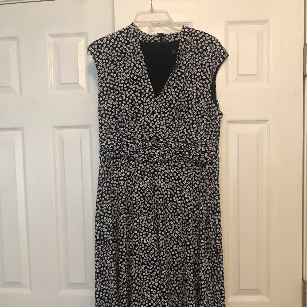 Jessica Howard Navy Blue Flower Print Summer Midi Dress